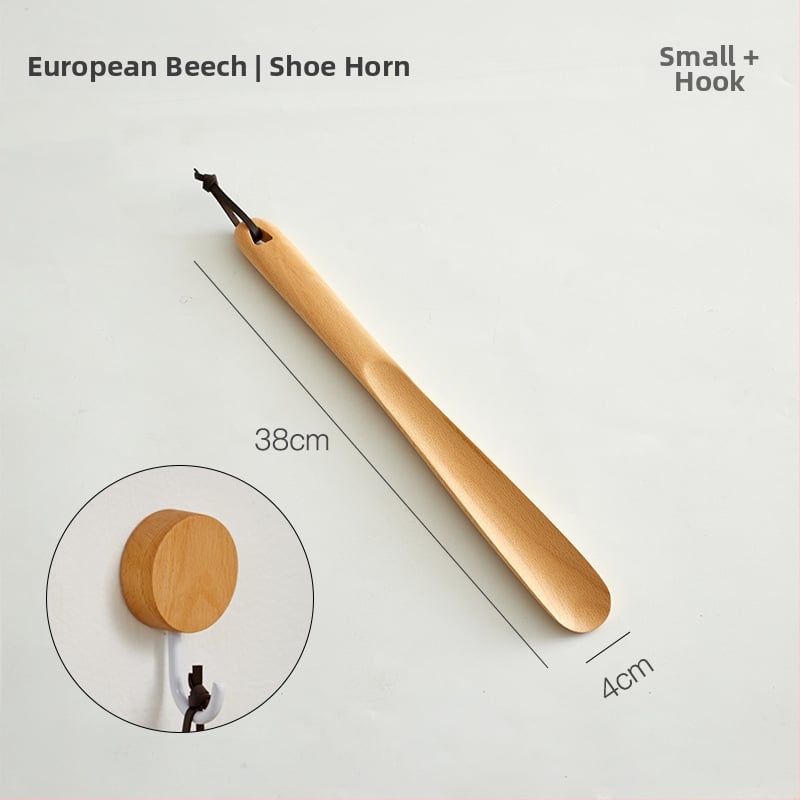 Shoehorn din lemn masiv cu mâner ultra-long pentru uz casnic