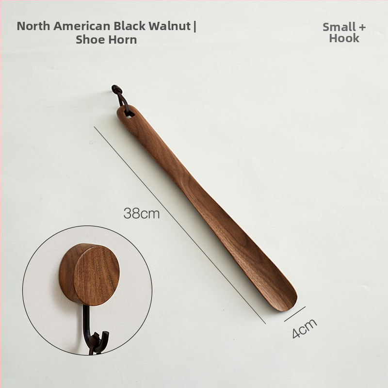Shoehorn din lemn masiv cu mâner ultra-long pentru uz casnic