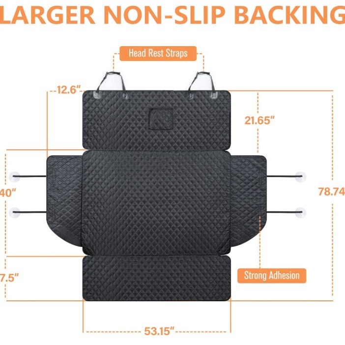 Μαξιλάρι καθίσματος αυτοκινήτου για σκύλους, ύφασμα, πίσω χαλάκι