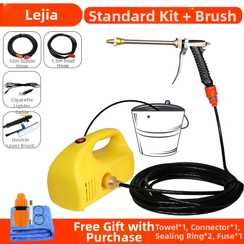 Bezdrôtový vysokotlaký prenosný čistič auta s meďovou hlavou, lítium-ion batériou, napájanie z zapaľovača, 4-8 L/min, Shiao