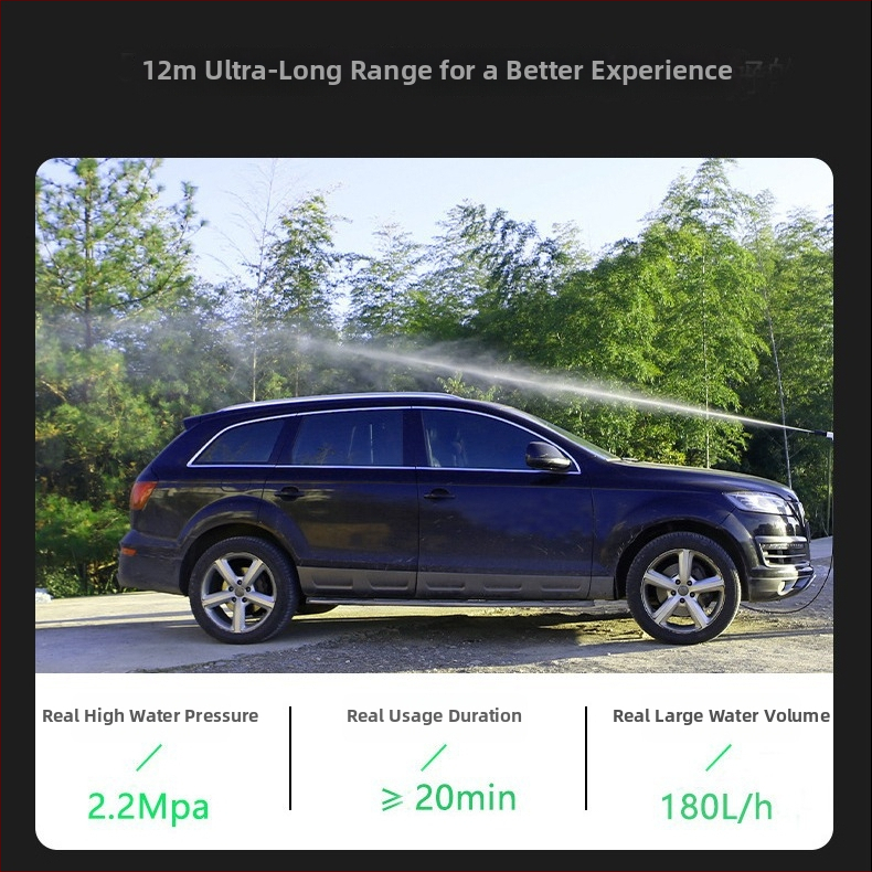 Xicheng Bezdrôtová vysokotlaká pištoľ na umývanie áut, prenosné čistiace zariadenie s lítiovou batériou, nabíjateľné pre elektrické vozidlá