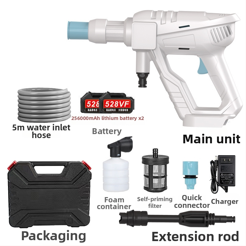 Xicheng Bezdrôtová vysokotlaká pištoľ na umývanie áut, prenosné čistiace zariadenie s lítiovou batériou, nabíjateľné pre elektrické vozidlá