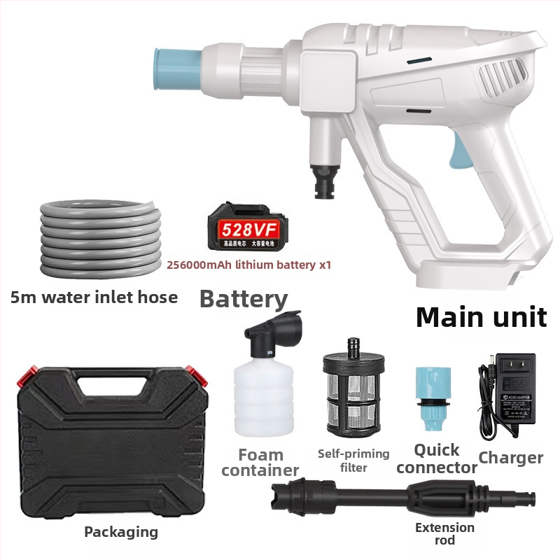 Xicheng Bezdrôtová vysokotlaká pištoľ na umývanie áut, prenosné čistiace zariadenie s lítiovou batériou, nabíjateľné pre elektrické vozidlá
