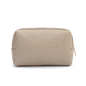 Geantă de cosmetică cu model de crocodil, formă octagonală, material PU impermeabil, capacitate mare, pentru femei (PU; impermeabil; crocodil; octagonal; capacitate mare)