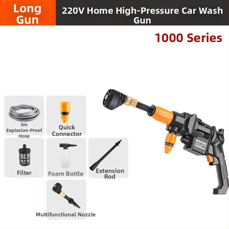 TY66 Elektrická ručná pumpa na umývanie áut — kov a plast, 40 BAR, 2,4 L/min, 110–240V