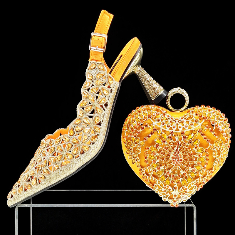 Ženske banketne cipele, špicasti prst, sjajni gornji dio, neobičan potplat, visina pete 6–8 cm