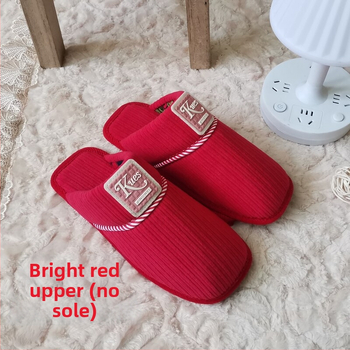 Domáce papuče s otvoreným prstom – bavlnený vršok, hrubá podrážka, pre páry, udržiava teplo, podrážka 3.5 cm a viac, retro literárny štýl