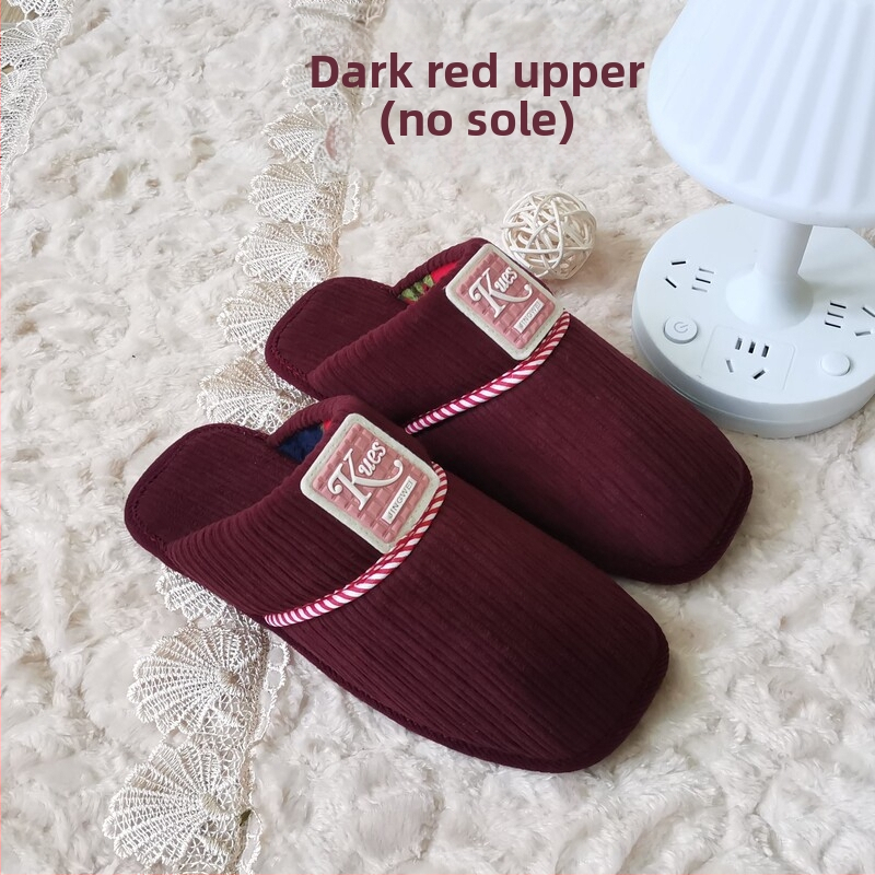 Domáce papuče s otvoreným prstom – bavlnený vršok, hrubá podrážka, pre páry, udržiava teplo, podrážka 3.5 cm a viac, retro literárny štýl