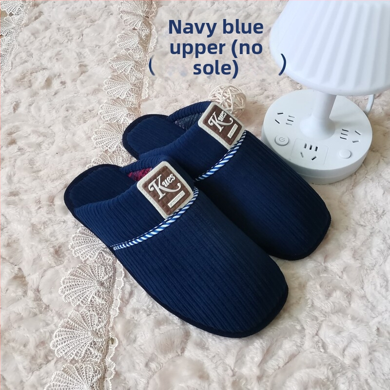 Domáce papuče s otvoreným prstom – bavlnený vršok, hrubá podrážka, pre páry, udržiava teplo, podrážka 3.5 cm a viac, retro literárny štýl