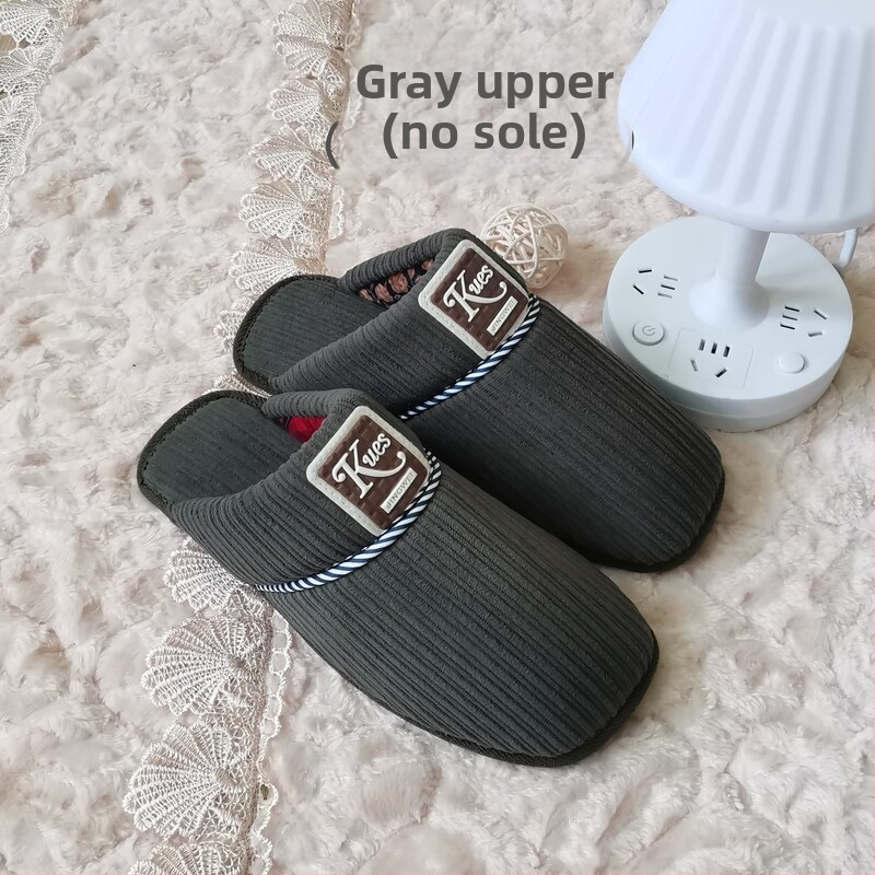 Domáce papuče s otvoreným prstom – bavlnený vršok, hrubá podrážka, pre páry, udržiava teplo, podrážka 3.5 cm a viac, retro literárny štýl