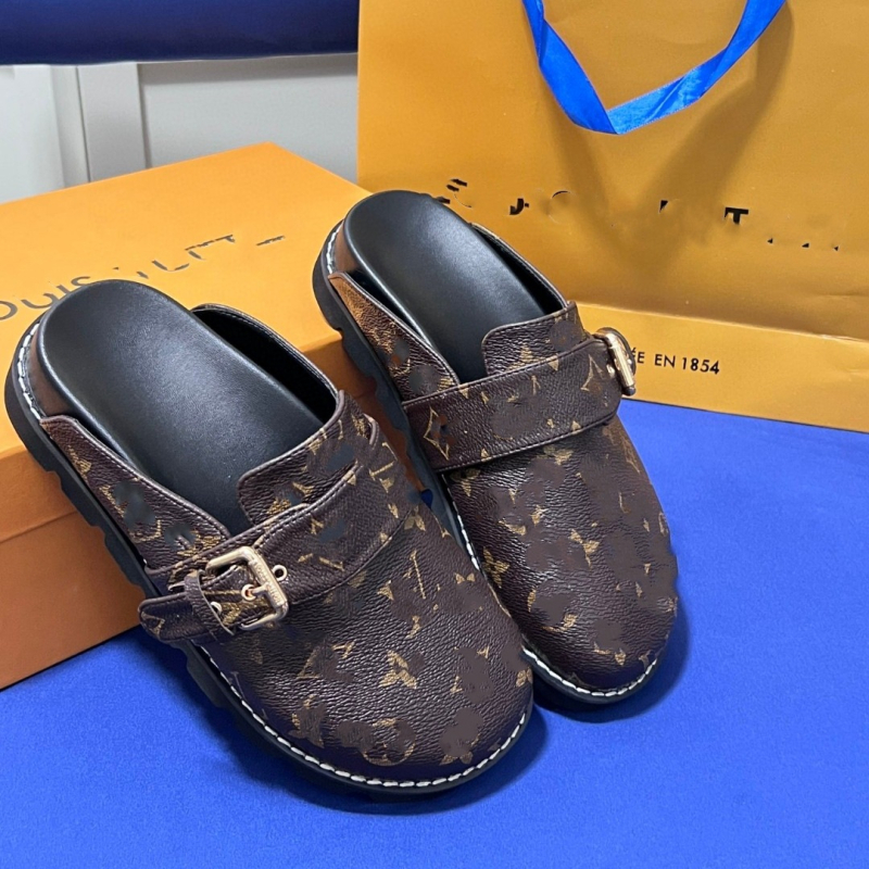 Șlapi pentru cupluri, partea superioară din piele de vițel, căptușire din material textil, talpă PVC, model cu litere, slip-on