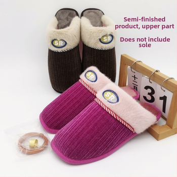 Unisex zimné domáce papuče s látkou na hornej časti, šitá podrážka, hrúbka 1,5–3,5 cm, udržiava teplo, pre páry