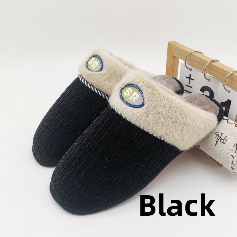 Unisex zimné domáce papuče s látkou na hornej časti, šitá podrážka, hrúbka 1,5–3,5 cm, udržiava teplo, pre páry