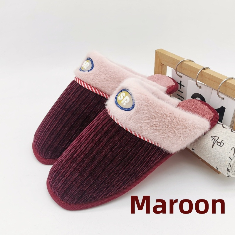 Unisex zimné domáce papuče s látkou na hornej časti, šitá podrážka, hrúbka 1,5–3,5 cm, udržiava teplo, pre páry