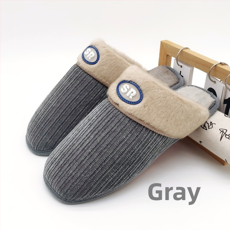 Unisex zimné domáce papuče s látkou na hornej časti, šitá podrážka, hrúbka 1,5–3,5 cm, udržiava teplo, pre páry