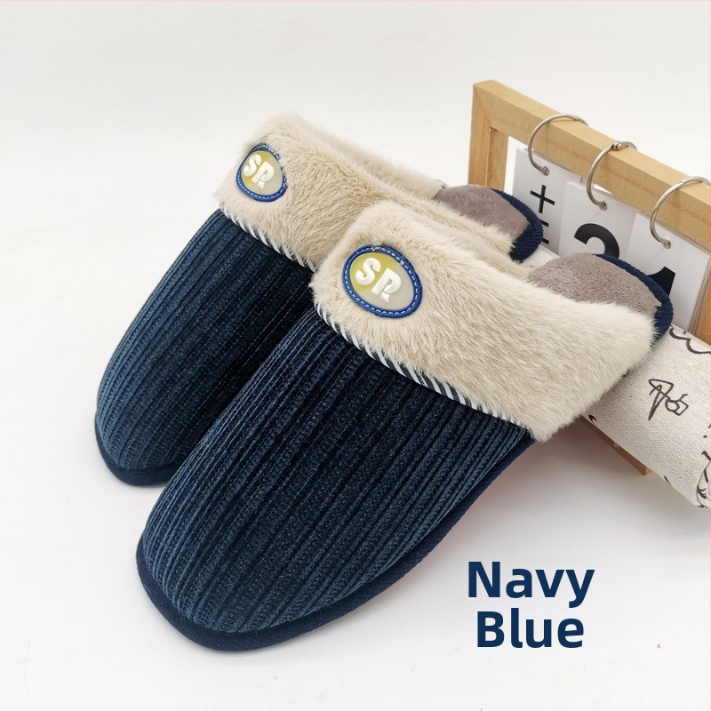 Unisex zimné domáce papuče s látkou na hornej časti, šitá podrážka, hrúbka 1,5–3,5 cm, udržiava teplo, pre páry