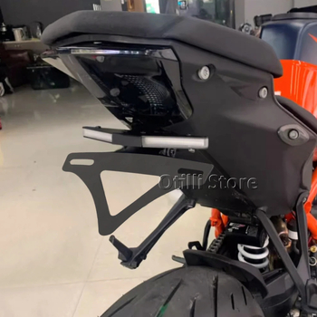 1290 Super Duke R (2020-2025) számára motorkerékpár-módosítási készlet: összecsukható rendszámtábla-tartó, sárvédő eltávolító készlet, hátsó rack és LED rendszámtábla világítás