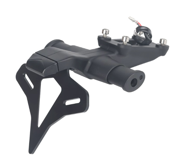 1290 Super Duke R (2020-2025) számára motorkerékpár-módosítási készlet: összecsukható rendszámtábla-tartó, sárvédő eltávolító készlet, hátsó rack és LED rendszámtábla világítás