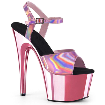 Sandale de modă cu toc înalt de 17 cm, partea superioară din PU artificial, formă de deget: gură de pește, talpă din cauciuc, închidere cu o singură cataramă