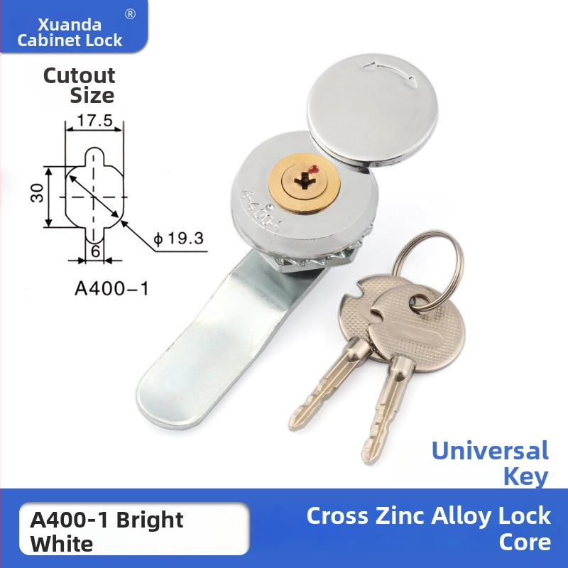 Xuanda A400-1 Cinkötvözetből készült keresztezett kör CAM-zár, egykulcsos, elosztó szekrényekhez, Rittal és kommunikációs szekrényekhez