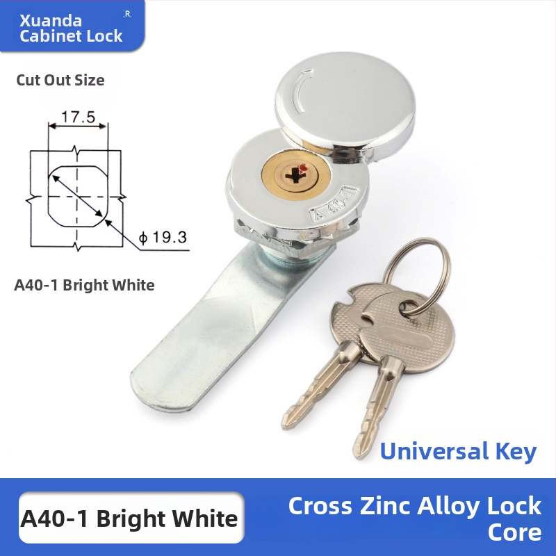 Xuanda A400-1 Cinkötvözetből készült keresztezett kör CAM-zár, egykulcsos, elosztó szekrényekhez, Rittal és kommunikációs szekrényekhez