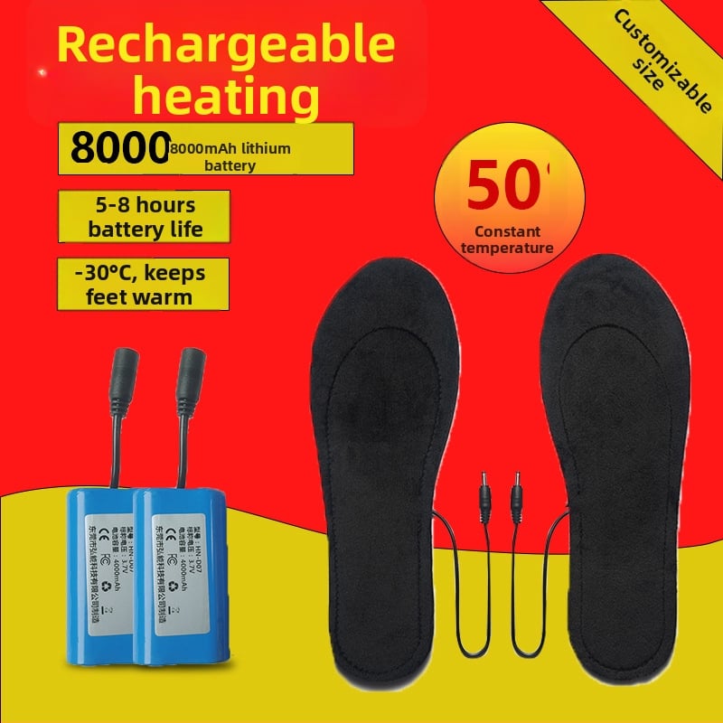 Isel grijaći uložak s USB punjivom litijskom baterijom, unisex, EVA đon, mekani velur gornji dio