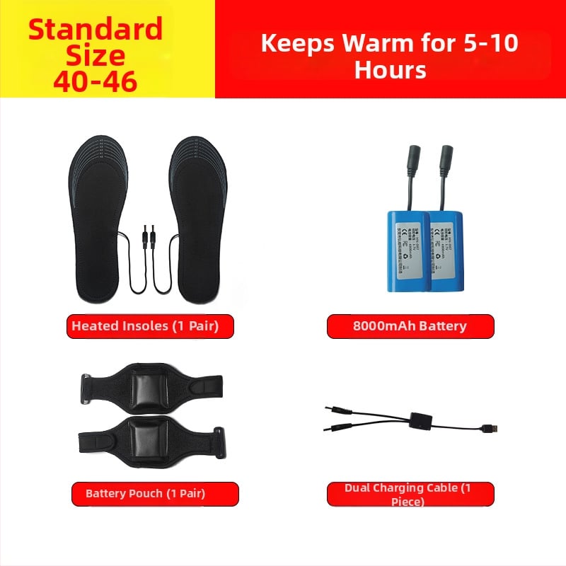 Isel grijaći uložak s USB punjivom litijskom baterijom, unisex, EVA đon, mekani velur gornji dio