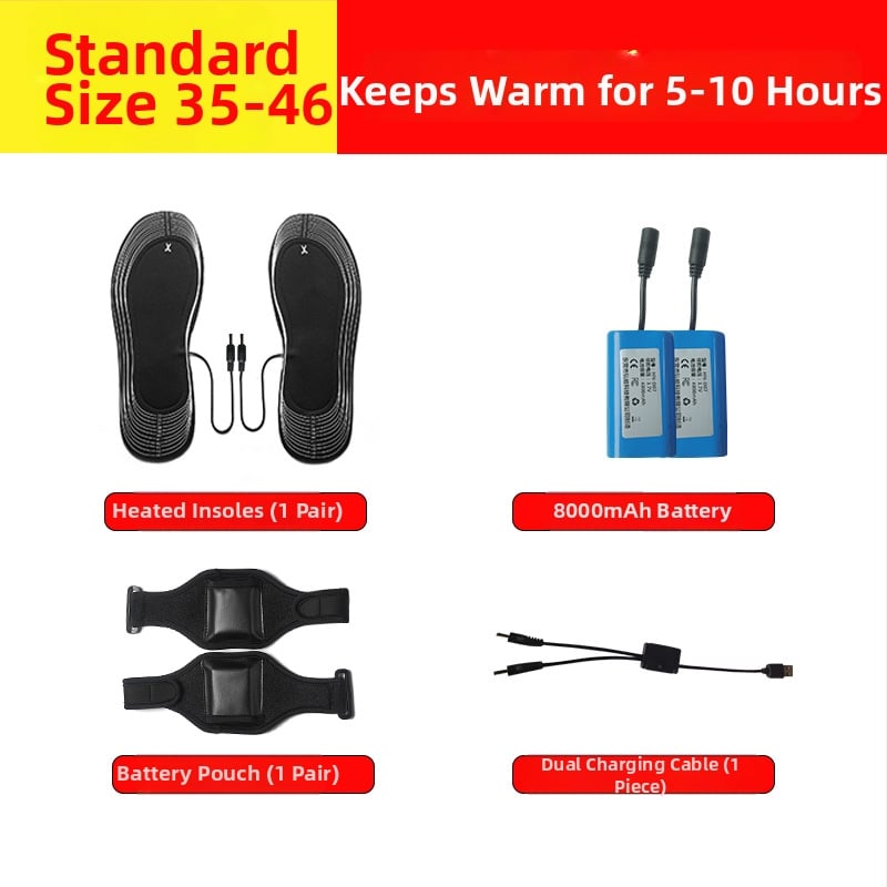 Isel grijaći uložak s USB punjivom litijskom baterijom, unisex, EVA đon, mekani velur gornji dio