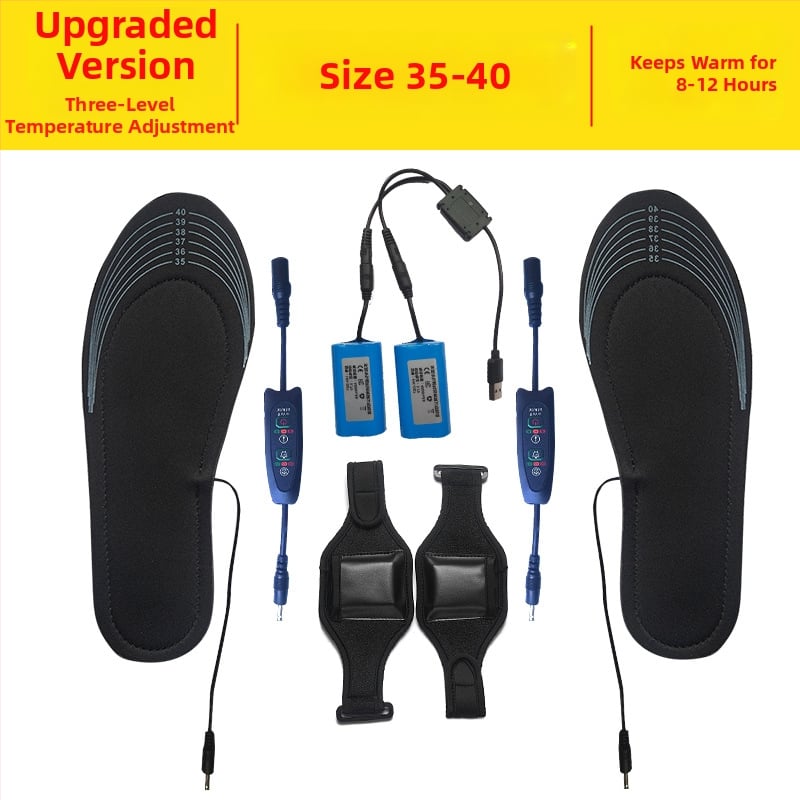 Isel grijaći uložak s USB punjivom litijskom baterijom, unisex, EVA đon, mekani velur gornji dio