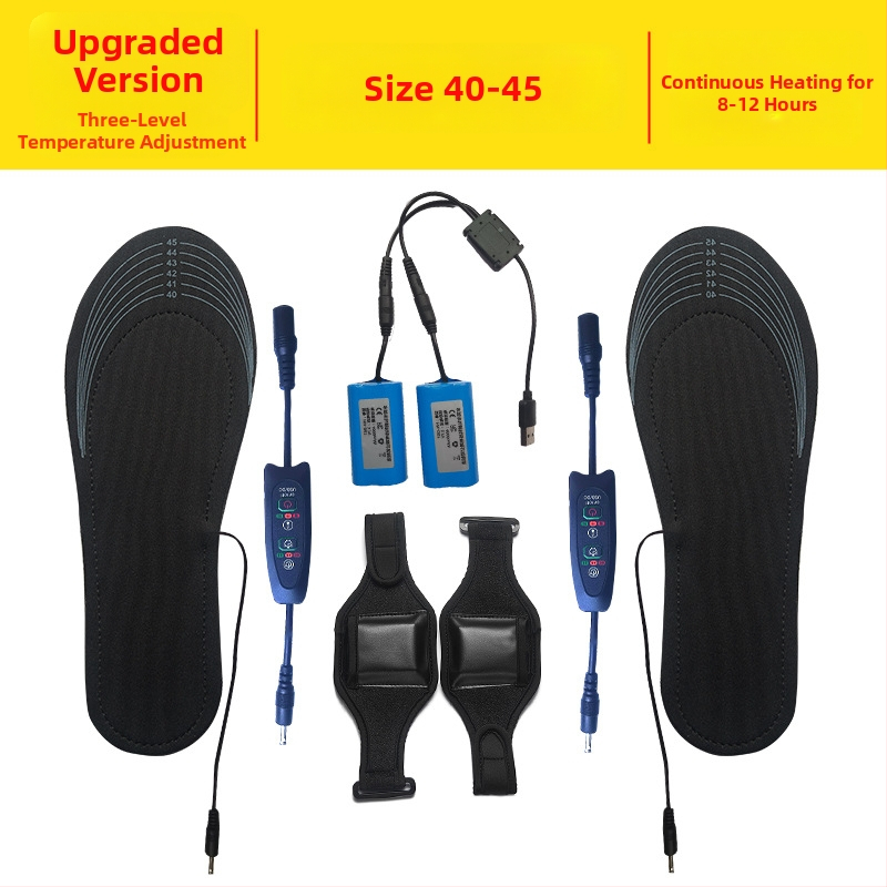 Isel grijaći uložak s USB punjivom litijskom baterijom, unisex, EVA đon, mekani velur gornji dio