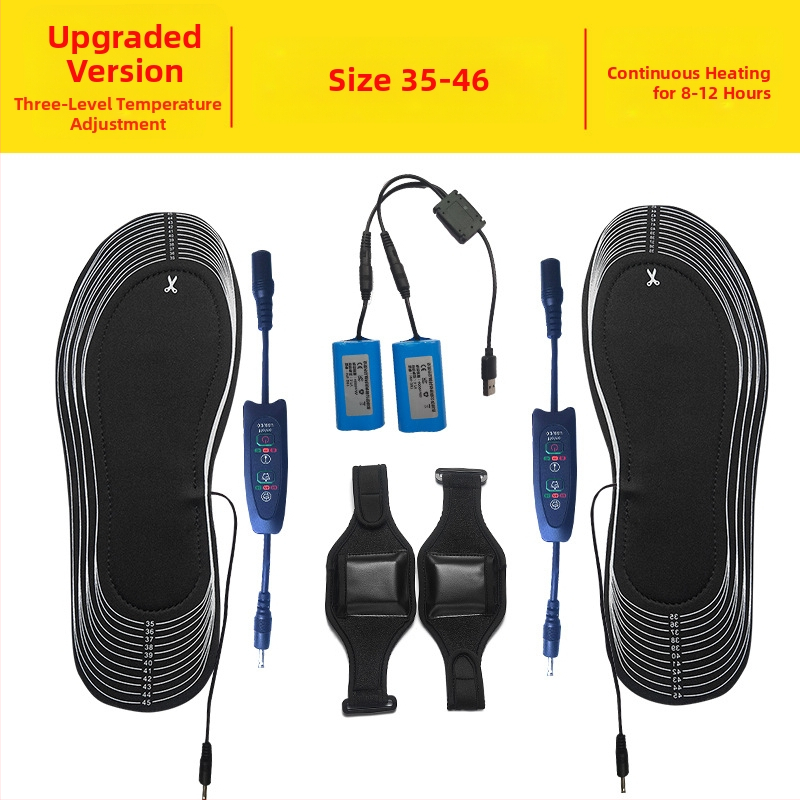 Isel grijaći uložak s USB punjivom litijskom baterijom, unisex, EVA đon, mekani velur gornji dio