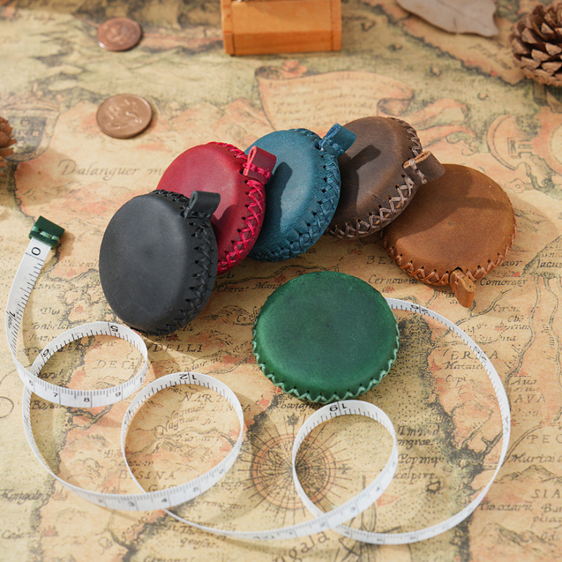 Мини лента за измерване от естествена кожа, ръчно пришит модел, обхват 150 cm, персонализация налична, марка Aipi tribe