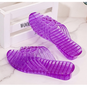 Casual PVC papuče s kristalima za kućnu i ljetnu upotrebu | prozračne, protuklizne; gornji dio plastika, potplat PVC, injekcijski oblikovan potplat, debljina potplata 0–3 cm, ploska potplata