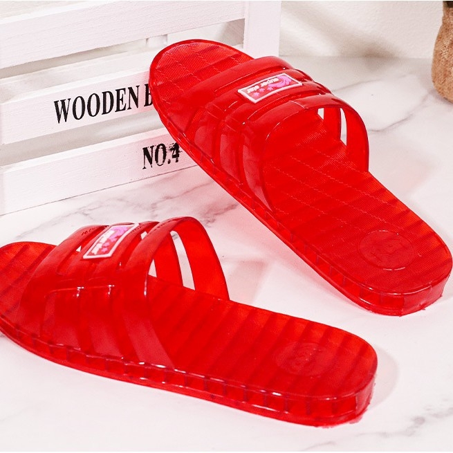 Casual PVC papuče s kristalima za kućnu i ljetnu upotrebu | prozračne, protuklizne; gornji dio plastika, potplat PVC, injekcijski oblikovan potplat, debljina potplata 0–3 cm, ploska potplata