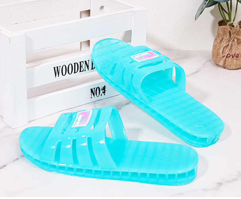 Casual PVC papuče s kristalima za kućnu i ljetnu upotrebu | prozračne, protuklizne; gornji dio plastika, potplat PVC, injekcijski oblikovan potplat, debljina potplata 0–3 cm, ploska potplata