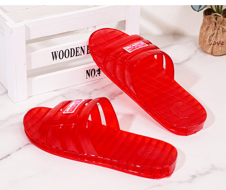 Casual PVC papuče s kristalima za kućnu i ljetnu upotrebu | prozračne, protuklizne; gornji dio plastika, potplat PVC, injekcijski oblikovan potplat, debljina potplata 0–3 cm, ploska potplata