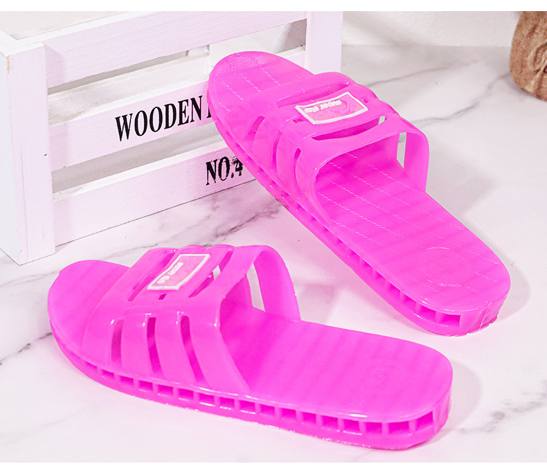 Casual PVC papuče s kristalima za kućnu i ljetnu upotrebu | prozračne, protuklizne; gornji dio plastika, potplat PVC, injekcijski oblikovan potplat, debljina potplata 0–3 cm, ploska potplata