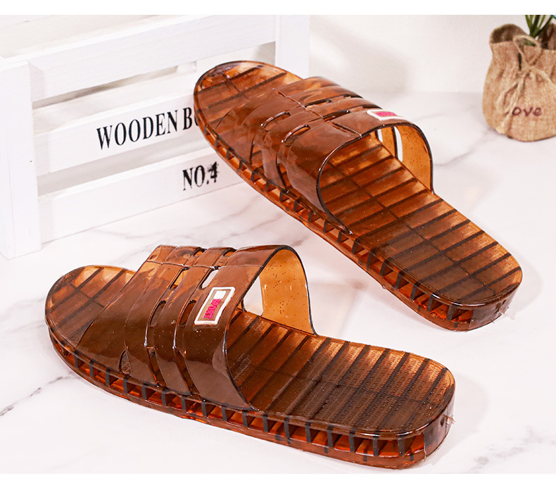 Casual PVC papuče s kristalima za kućnu i ljetnu upotrebu | prozračne, protuklizne; gornji dio plastika, potplat PVC, injekcijski oblikovan potplat, debljina potplata 0–3 cm, ploska potplata