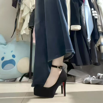 Visoke štikle s oštrim vrhom, Korejski stil verzija, gornji PU dio i PU ulošak, tanak pet, gumasta đona (Oštr vrh; PU gornji dio; visok pet >8 cm; Korejski stil)