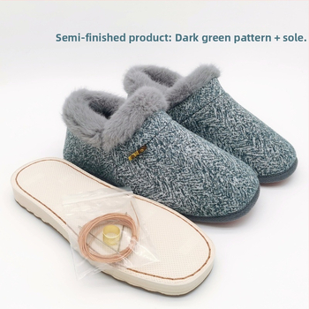 Materiálová sada na papuče z bavlny, podrážka z gumy, hrubšie prevedenie, udržiava teplo, unisex, zimné nosenie