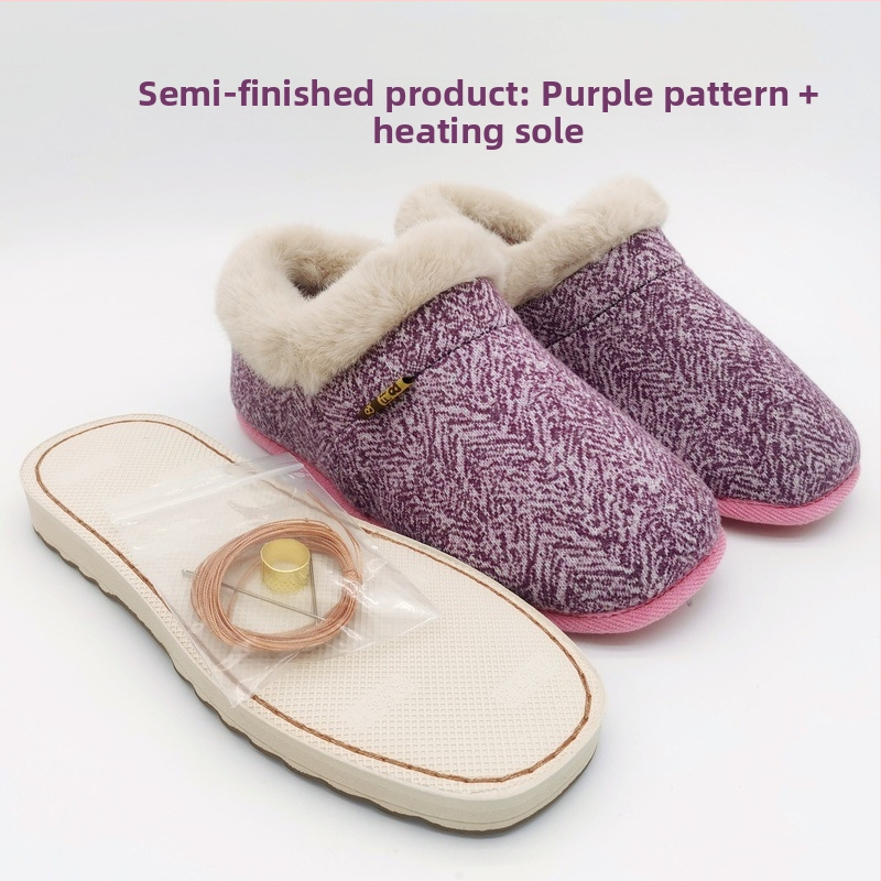 Materiálová sada na papuče z bavlny, podrážka z gumy, hrubšie prevedenie, udržiava teplo, unisex, zimné nosenie