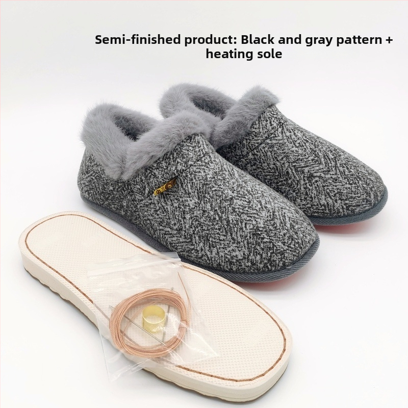 Materiálová sada na papuče z bavlny, podrážka z gumy, hrubšie prevedenie, udržiava teplo, unisex, zimné nosenie