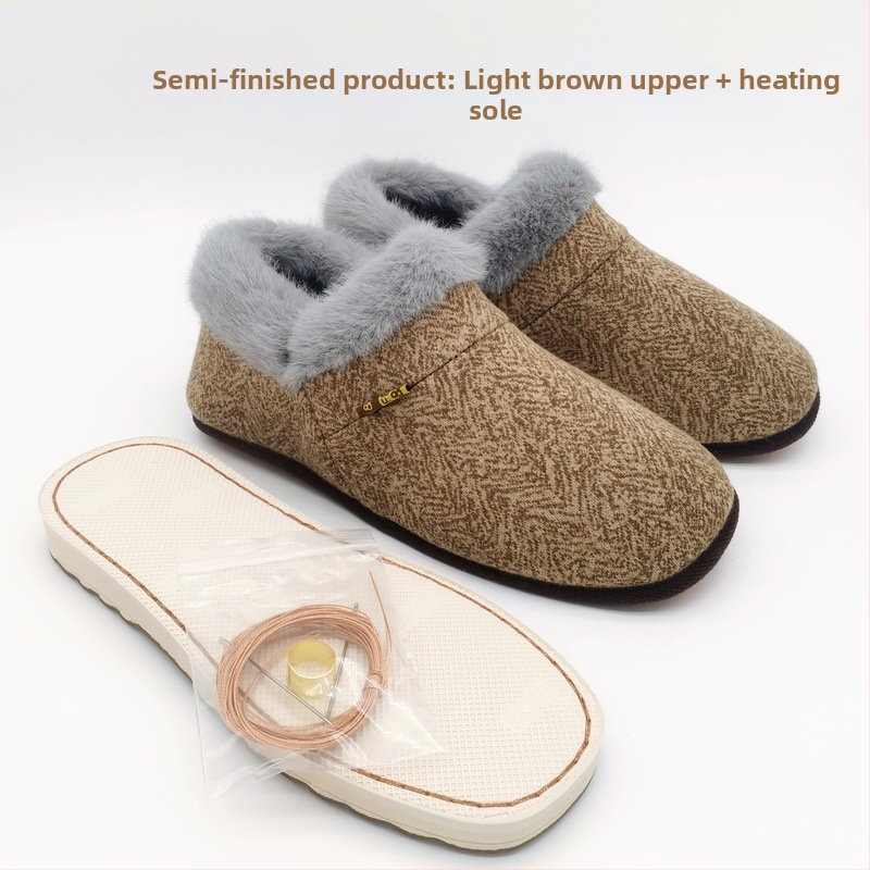 Materiálová sada na papuče z bavlny, podrážka z gumy, hrubšie prevedenie, udržiava teplo, unisex, zimné nosenie