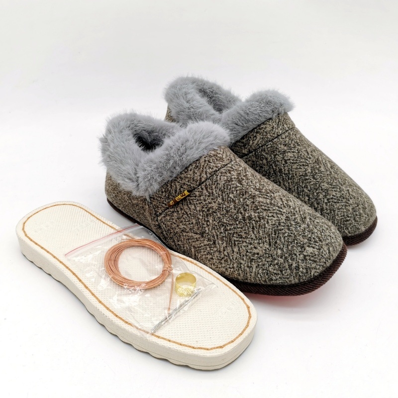 Set materijala za platnene papuče, gumeni đon, debeli sloj, održava toplinu, unisex, zimska obuća
