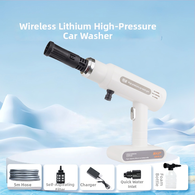 Bezdrôtový lítiový autoumyvák s vysokotlakovým pištoľou – ABS telo, 21V, 260W, maximálny prietok 8 L/min, maximálny tlak 50 Bar, model RG-15