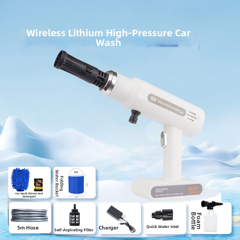 Bezdrôtový lítiový autoumyvák s vysokotlakovým pištoľou – ABS telo, 21V, 260W, maximálny prietok 8 L/min, maximálny tlak 50 Bar, model RG-15