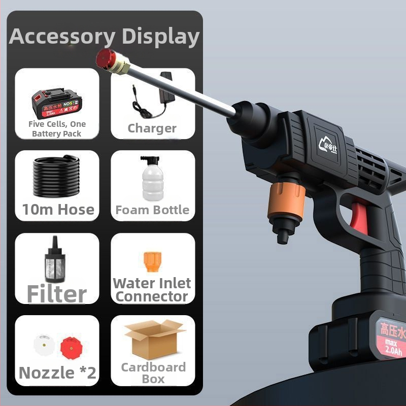 Ručné prenosné zariadenie na umývanie auta s vysokotlakým prúdom, 80W, napájanie zo zapaľovača, diely z čistého medeného materiálu, prietok 4–8 L/min