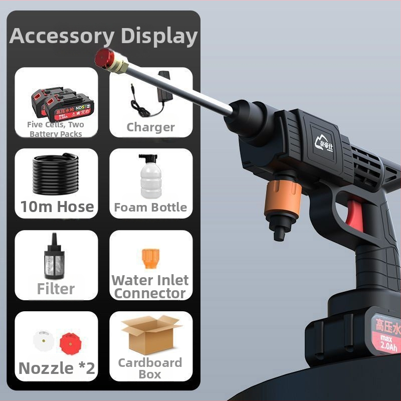 Ručné prenosné zariadenie na umývanie auta s vysokotlakým prúdom, 80W, napájanie zo zapaľovača, diely z čistého medeného materiálu, prietok 4–8 L/min