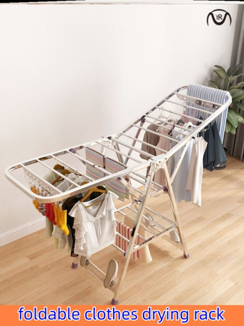 Сгъваема стойка за сушене на дрехи от неръждаема стомана (за дрехи, панталони и вратовръзки) (Материал: неръждаема стомана; Произход: Континентален Китай; Подходящ за: дрехи, панталони и вратовръзки)