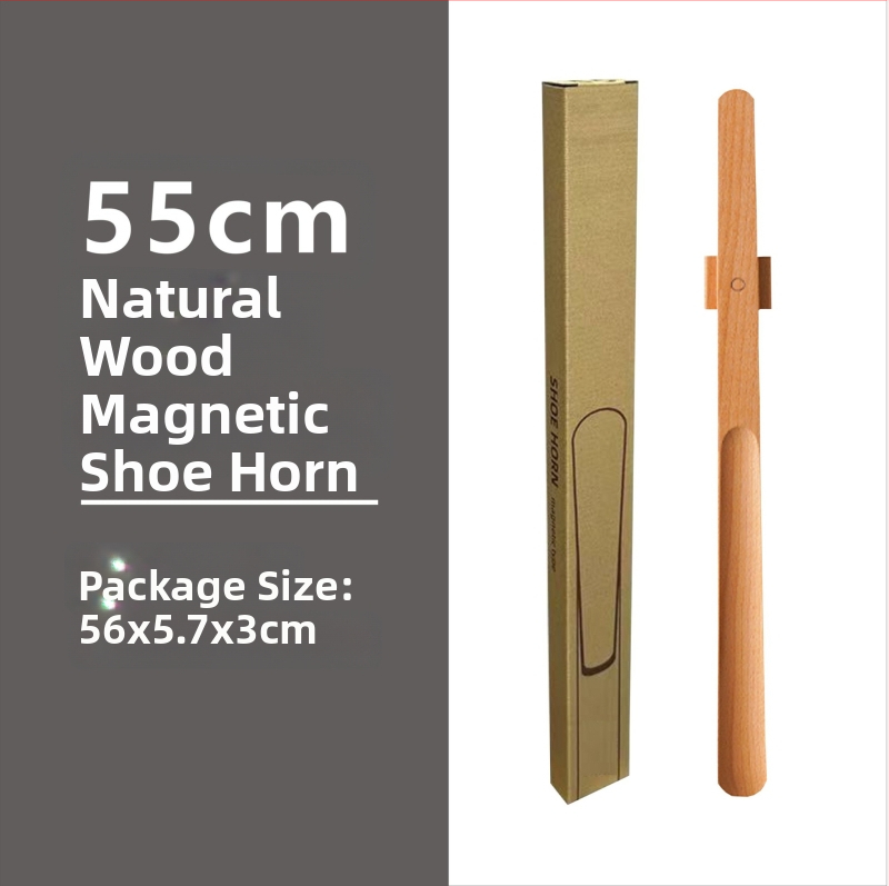 Unelte magnetice pentru încălțăminte cu mâner lung — tijă din lemn masiv, potrivit pentru femei însărcinate și persoane în vârstă